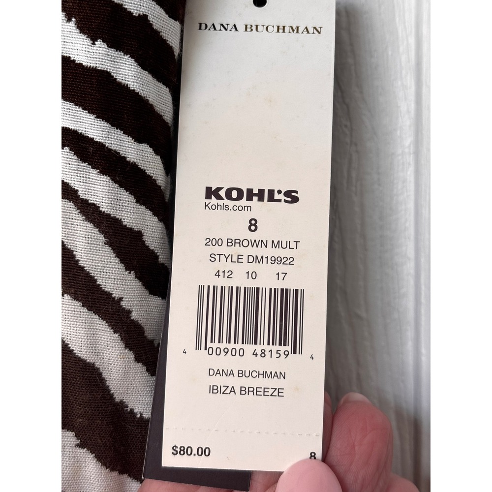 Dana Buchman Ibiza Breeze Zebra Print Sheath Dress Brown White Size 8 NWT - Picture 4 of 14
